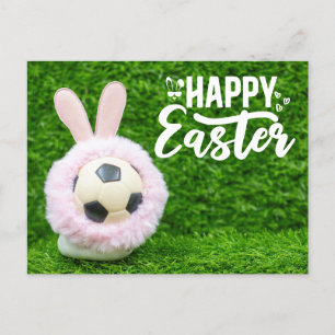 Fotboll Påsk med Boll och Bunny för spelare Helg Vykort