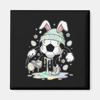 Fotboll Påskharen Ägg Drip Glass Pojkar Kids Gi Magnet