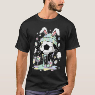 Fotboll Påskharen Ägg Drip Glass Pojkar Kids Gi T Shirt