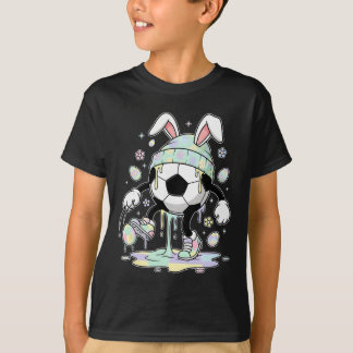 Fotboll Påskharen Ägg Drip Glass Pojkar Kids Gi T Shirt