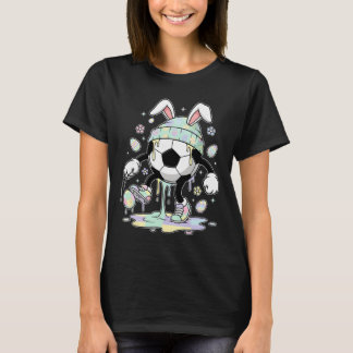 Fotboll Påskharen Ägg Dropp Glass Pojkar Kids Gi T Shirt