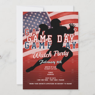 Fotboll Patriotisk Röd Matchdag Sport Tittarparty Inbjudningar