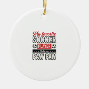 Fotboll Paw Paw Vintage Spelare Farfar T-Shirt Des Julgransprydnad Keramik