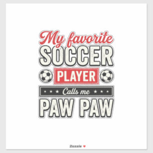 Fotboll Paw Paw Vintage Spelare Farfar T-Shirt Des Klistermärken