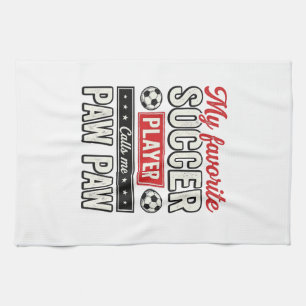 Fotboll Paw Paw Vintage Spelare Farfar T-Shirt Des Kökshandduk