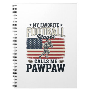 Fotboll Pawpaw Vintage Amerikansk Flagga Tröja Des Anteckningsbok