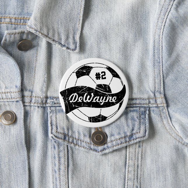Fotboll Personlig Namn och nummer Knapp (In Situ)