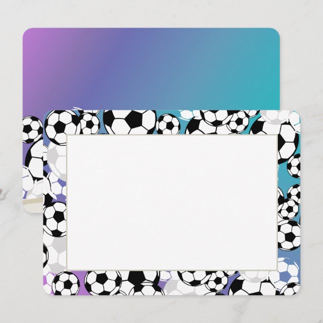 Fotboll Platt Tackkort Inbjudningar (Fram/baksida)