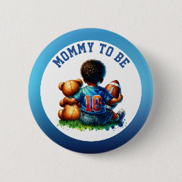 Fotboll Pojke och Teddy Baby Mamma ska vara Knapp