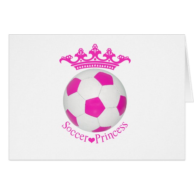 Fotboll, prinsessan, Rosa, fotboll Hälsningskort (Framsidan Horizontal)