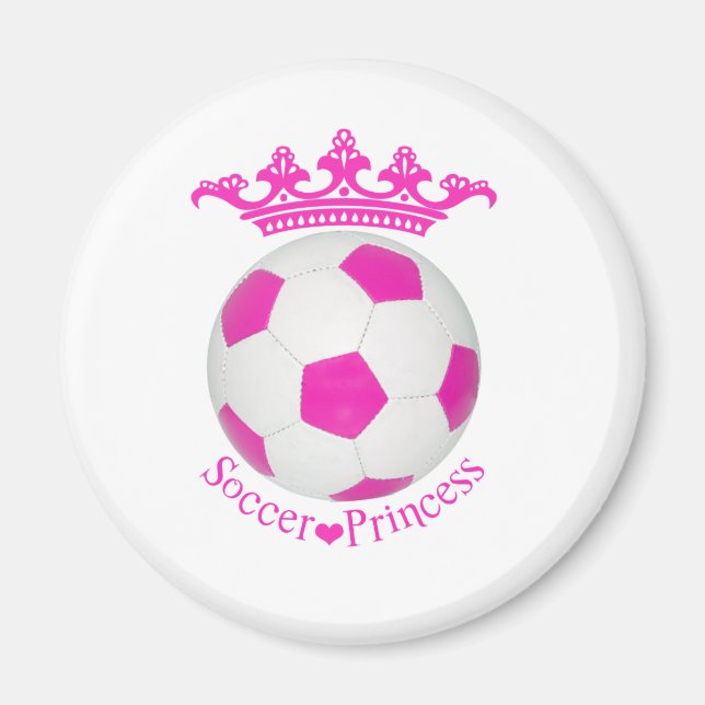 Fotboll, prinsessan, Rosa, fotboll Magnet (Framsidan)