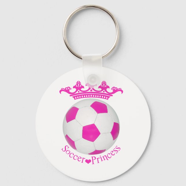 Fotboll, prinsessan, Rosa, fotboll Nyckelring (Framsida)