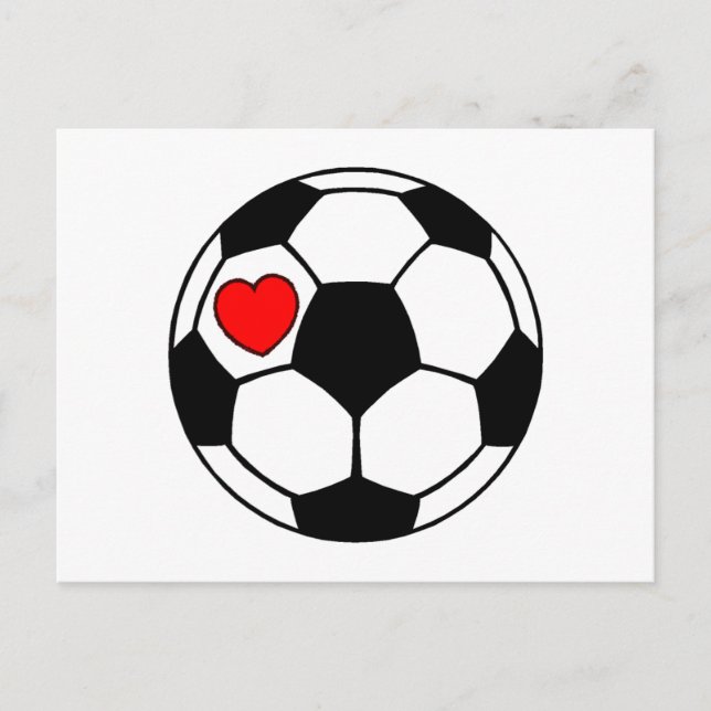 Fotboll (Red Heart) Vykort (Framsida)