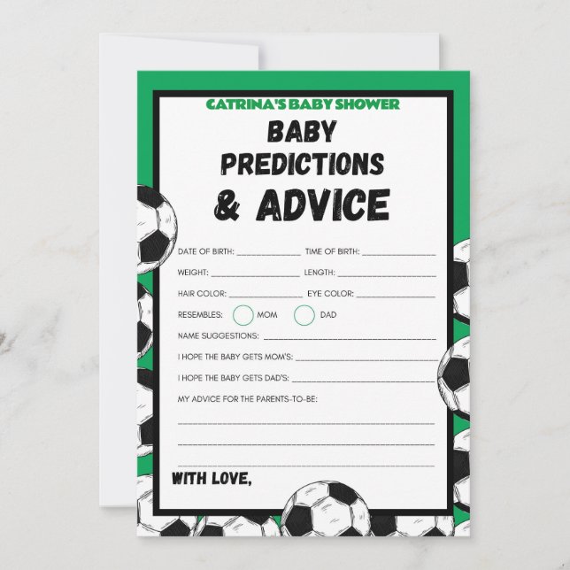 Fotboll - redigerbart Namn, babystöld Inbjudningar (Framsida)