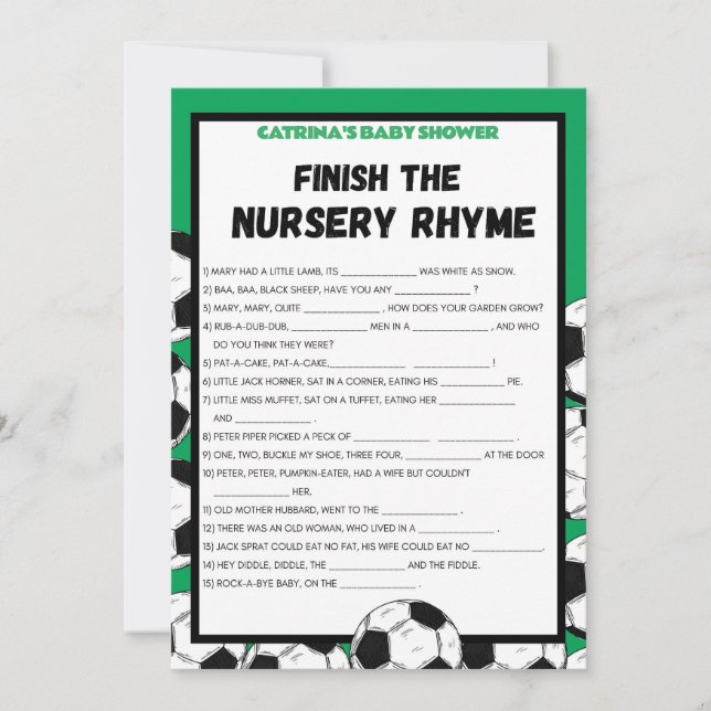 Fotboll - redigerbart Namn, babystöld Inbjudningar (Framsida)