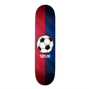 Fotboll; Röd, Vit och Blått Mini Skateboard Bräda 18,5 Cm