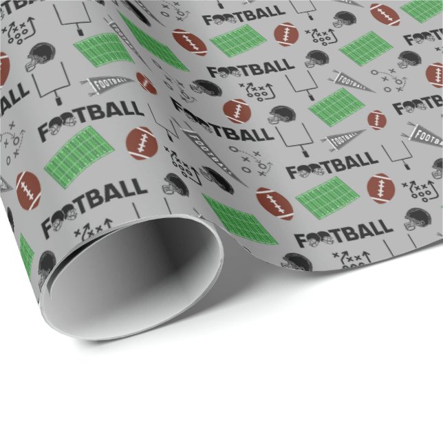 Fotboll Roligt på lätt Grått Presentpapper (Rullad Hörn)