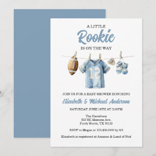 Fotboll Rookie Pojke Baby Shower Inbjudningar
