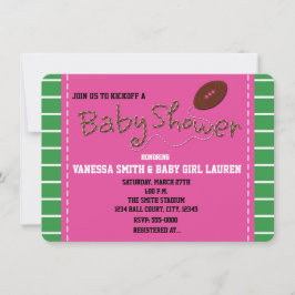 FOTBOLL ROSA BABYSHOWER Typografi Inbjudan