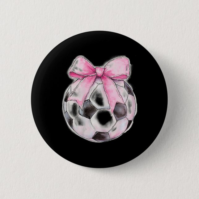 Fotboll Rosa Byll Coquette Bow Dainty Band Flickor Knapp (Framsida)