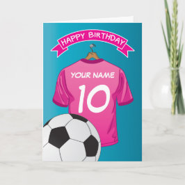 Fotboll Rosa Flickor Tröja Sport Födelsedag Kort