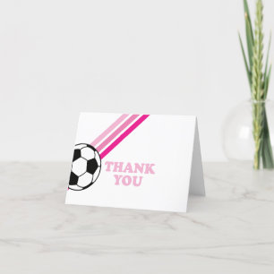 Fotboll Rosa Ränder Tack Födelsedag Kort