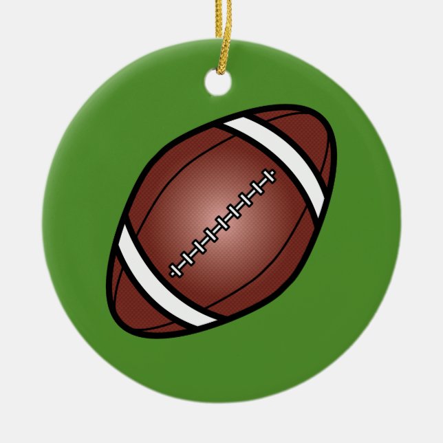 Fotboll Rugby Boll Julgransprydnad Keramik (Framsidan)