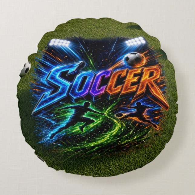 Fotboll Rund Kudde (Framsidan)