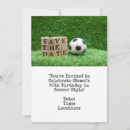 Fotboll Save the date för födelsedagsfest  Inbjudningar