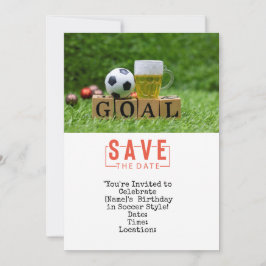 Fotboll Save the date för  Födelsedagsfirande  Inbjudningar