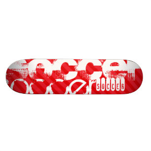Fotboll; Scarlet Red Rand Old School Skateboard Bräda 21,6 Cm