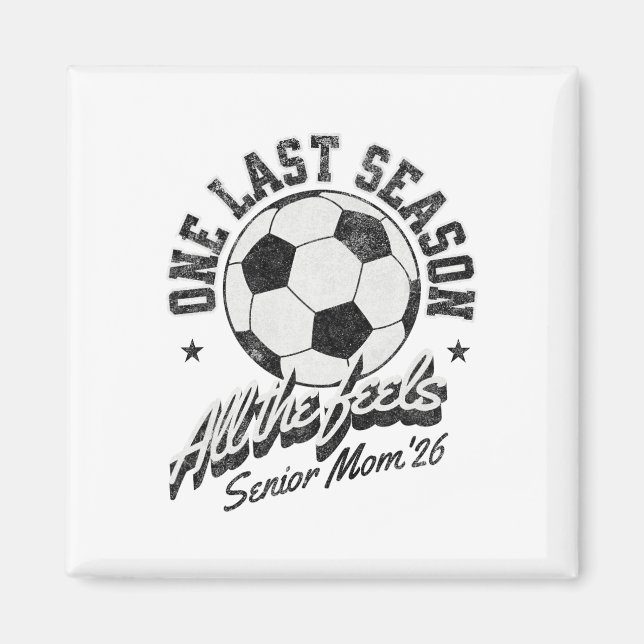 Fotboll Senior Mamma 2026 Distressed  Magnet (Framsidan)