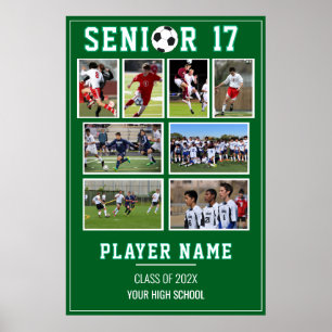 Fotboll Senior Night Foto Collage Minne Poster