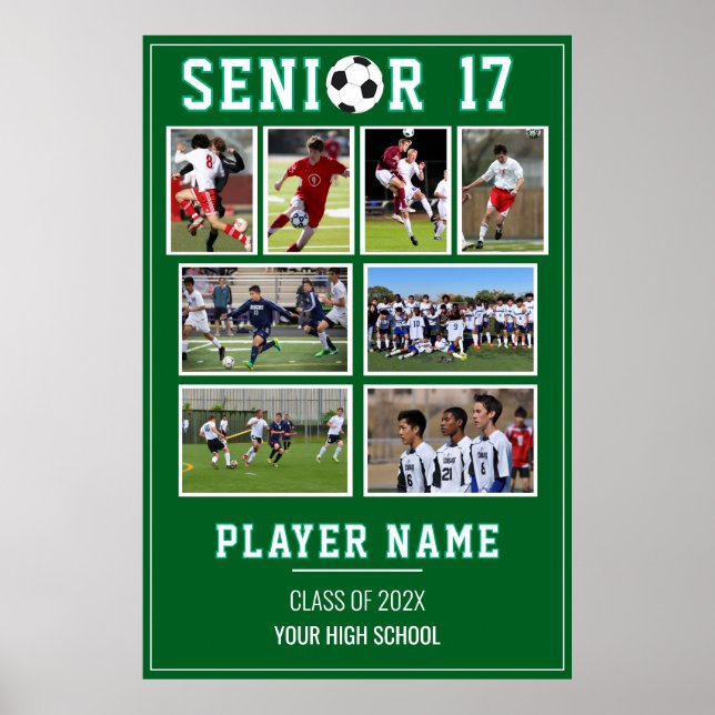 Fotboll Senior Night Foto Collage Minne Poster (Framsidan)