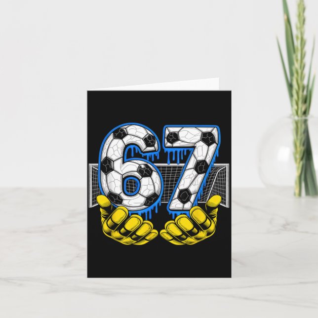 Fotboll Six Seven 67 Roligt Gen Alpha Meme  Kort (Framsida)