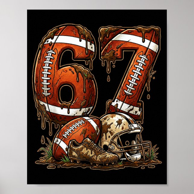 Fotboll Six Seven Drip 67 Meme Rollig 6-7 Fotboll Poster (Framsidan)