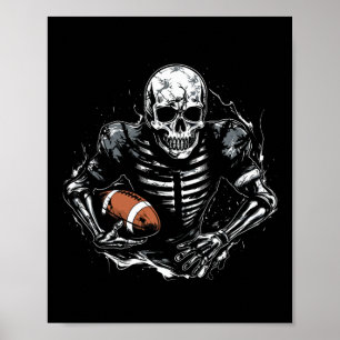 Fotboll Skeleton Football Player Halloween Spooky Poster