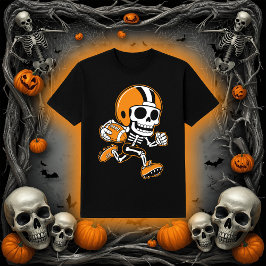 Fotboll Skeleton | Kör tillbaka Halloween T Shirt