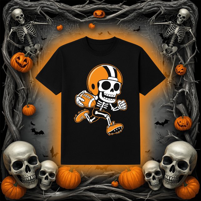 Fotboll Skeleton | Kör tillbaka Halloween T Shirt (Skapare uppladdad)