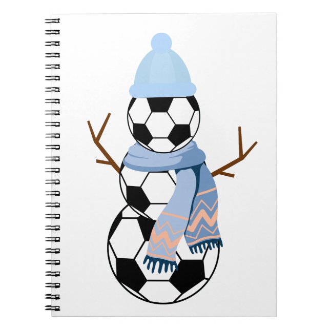 Fotboll Snögubbe. Anteckningsbok (Framsidan)