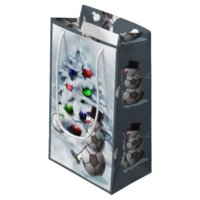 Fotboll Snögubbe jul (Framsidan Vinklad)