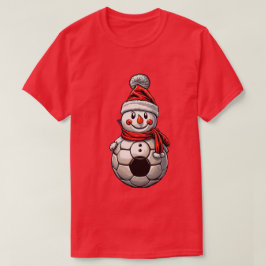 Fotboll Snögubbe jul T Shirt