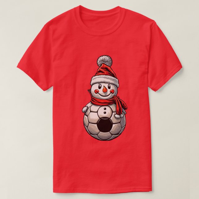 Fotboll Snögubbe jul T Shirt (Design framsida)