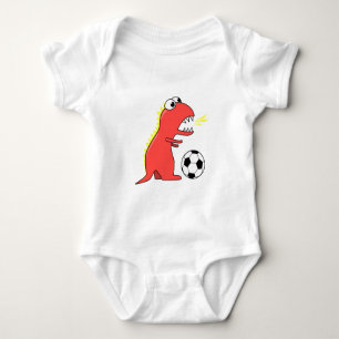 Fotboll som leker dinosauren tee shirt