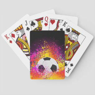 Fotboll som leker kort spel kort