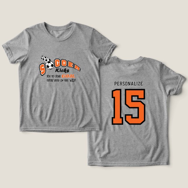 Fotboll som lockar dig till målet - Orange T Shirt (Design fram och bak)