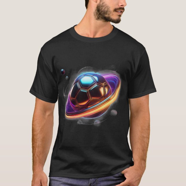 Fotboll som mättnad planet, Fantastisk idrottsdesi T Shirt (Framsida)