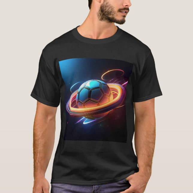 Fotboll som mättnad planet, Fantastisk idrottsdesi T Shirt (Framsida)