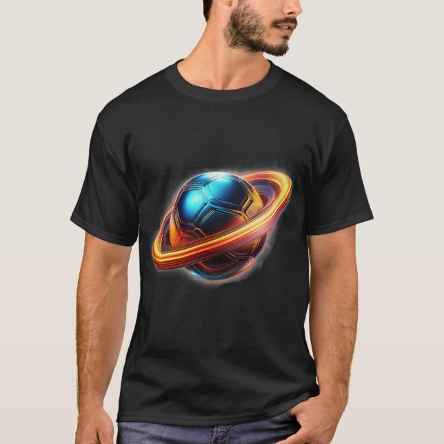 Fotboll som mättnad planet, Fantastisk idrottsdesi T Shirt (Framsida)