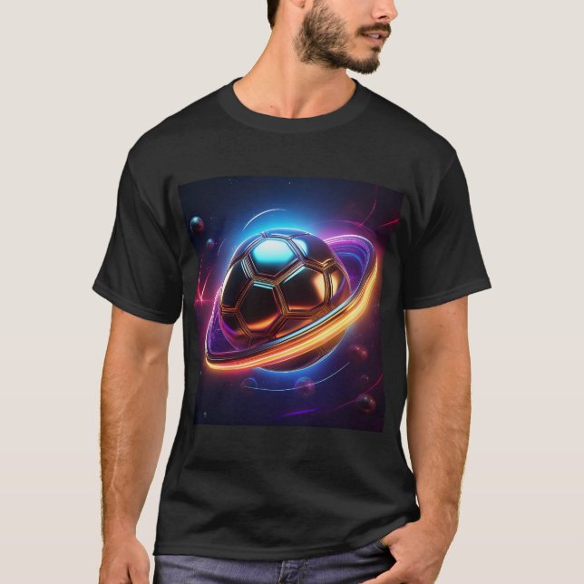 Fotboll som mättnad planet, Fantastisk idrottsdesi T Shirt (Framsida)
